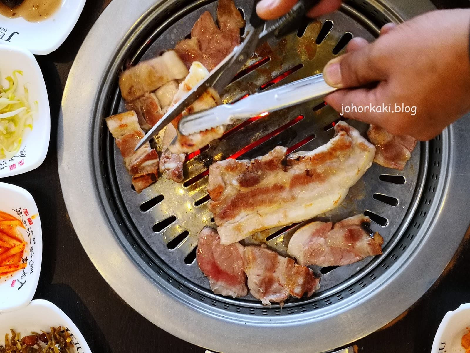 Korean BBQ grilling